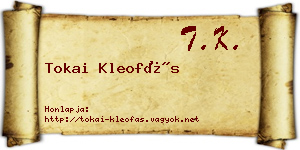 Tokai Kleofás névjegykártya